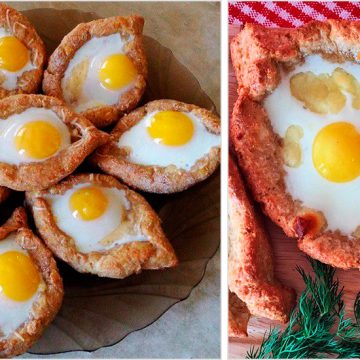 Творожные лодочки с перепелиными яйцами Творожные лодочки с перепелиными яйцами