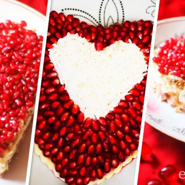 Романтический салат в форме сердца Романтический салат в форме сердца